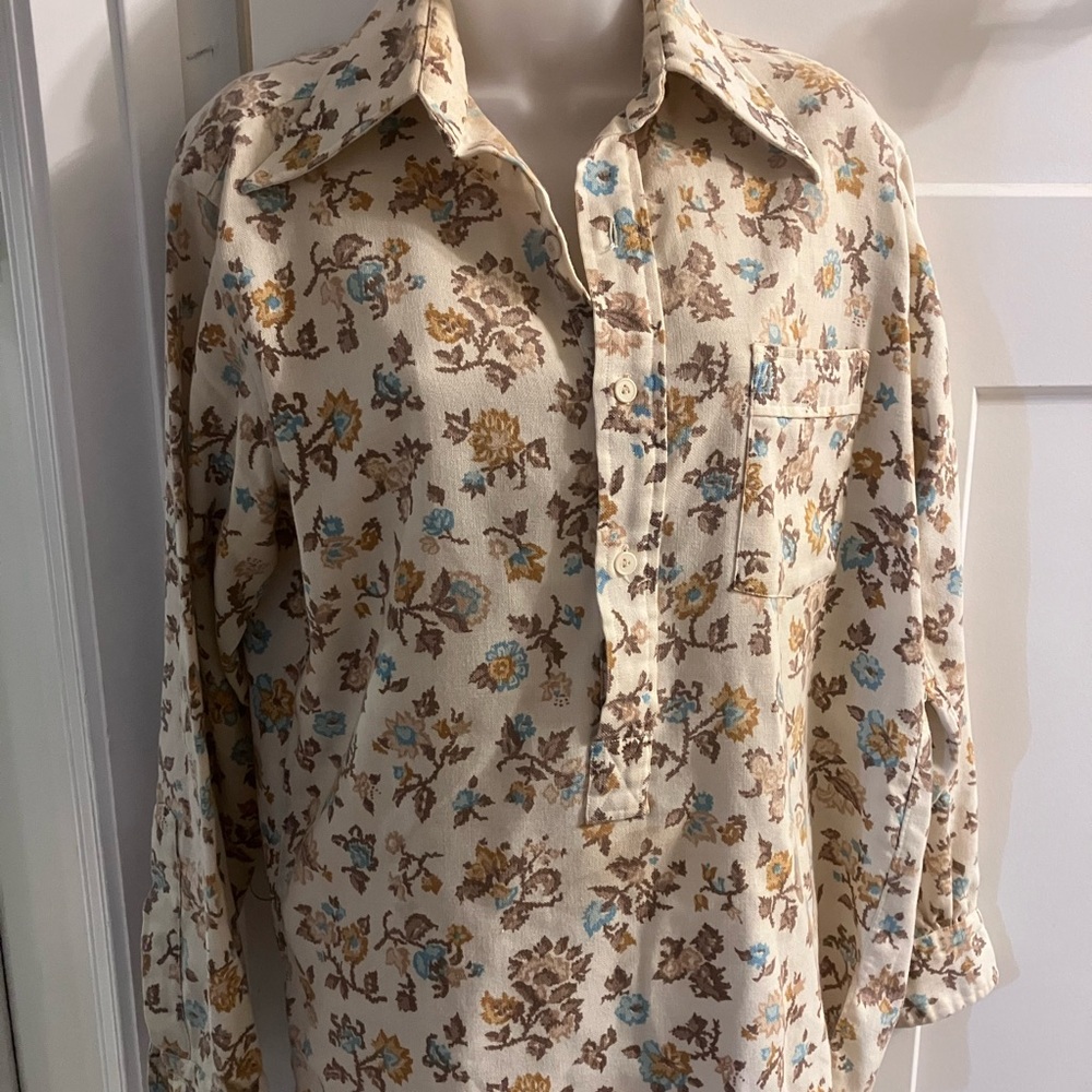 Floral Button-Up Shirt 70s genuine vintage
